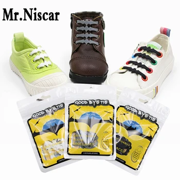 

Mr.Niscar 1Set/12Pcs New Arrival Children Bat Shape No Tie Lazy Shoelaces New Creative Kids Silicone Elastic Shoe Laces 3 Colors