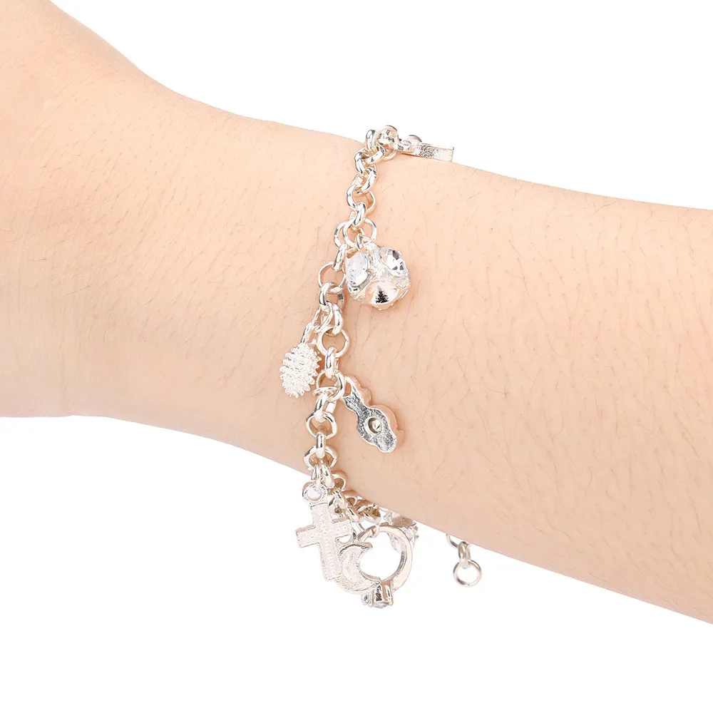 

Zerotime #P5 2019 NEW FASHION Cute nice best Silver Plated Fashion Women 13 Charm pendant Beautiful Bracelet Free Shipping