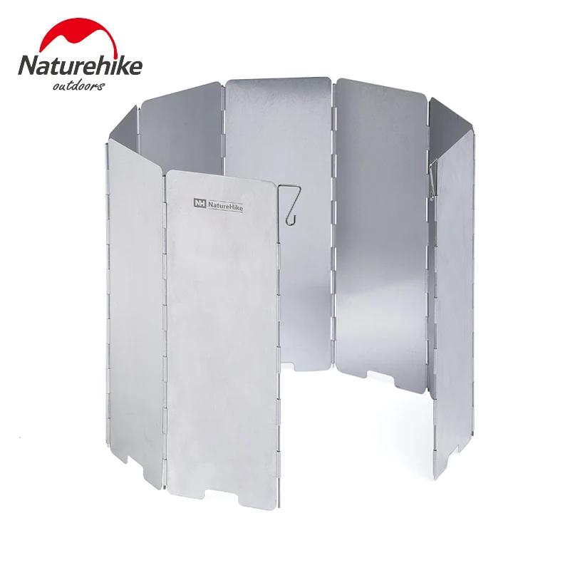 Naturhike-Новые сверхлегкие походные печи для кемпинга 8 пластины складные Плита Газовая плиты ветровые защитные экраны алюминиевые лобовое стекло - Цвет: Белый