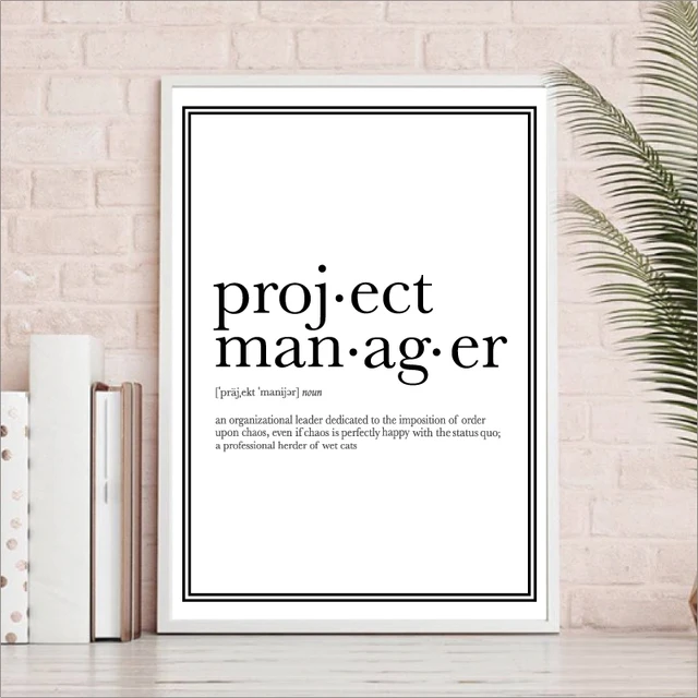 Funny Project Manager Definition Minimalist Poster Office Decor ... Funny Project Manager Definition Minimalist Poster Office Decor ...