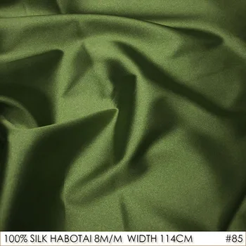 

CISULI 100% SILK HABOTAI 114cm width 8momme Silk Patchwork Fabrics for Sewing Lining of Summer Dress and Shirt NO.85 Army Green