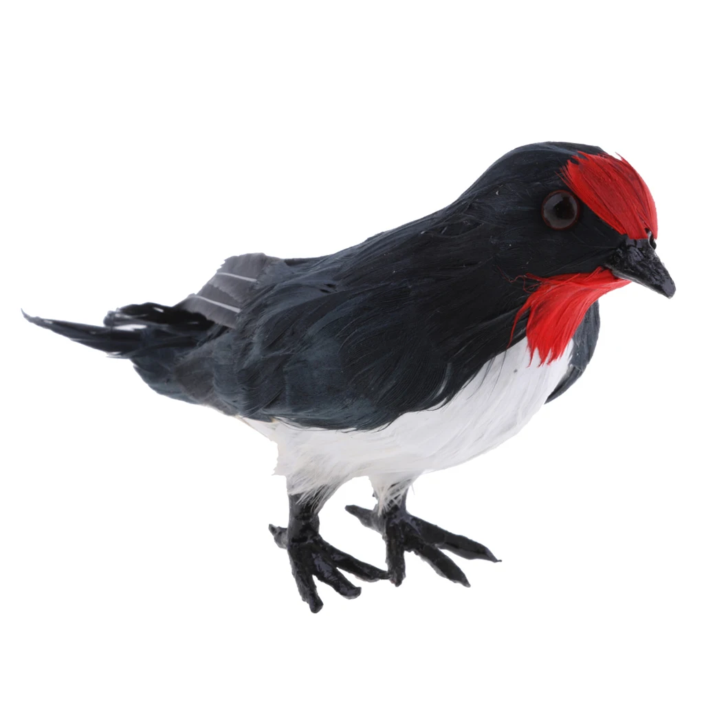 Black Red Bird Animal Swallow Lawn Figurine DIY Landscape Ornament Garden Statues Patio Yard Decor Outdoor Kids Toys 14.5cm
