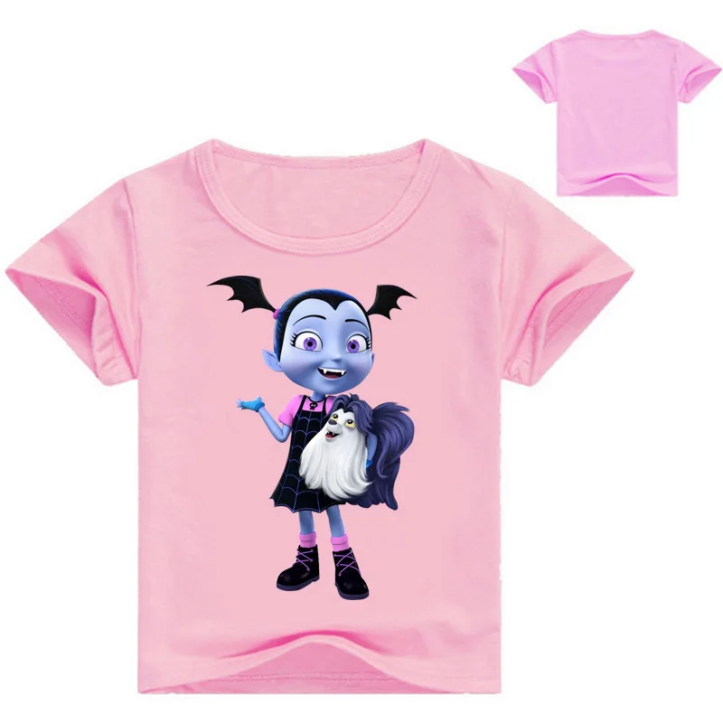 2-12years лето мультфильм vampirina Для детей летняя футболка для маленьких девочек; футболки, топы хлопок Обувь для девочек костюм для мальчиков - Цвет: color at picture