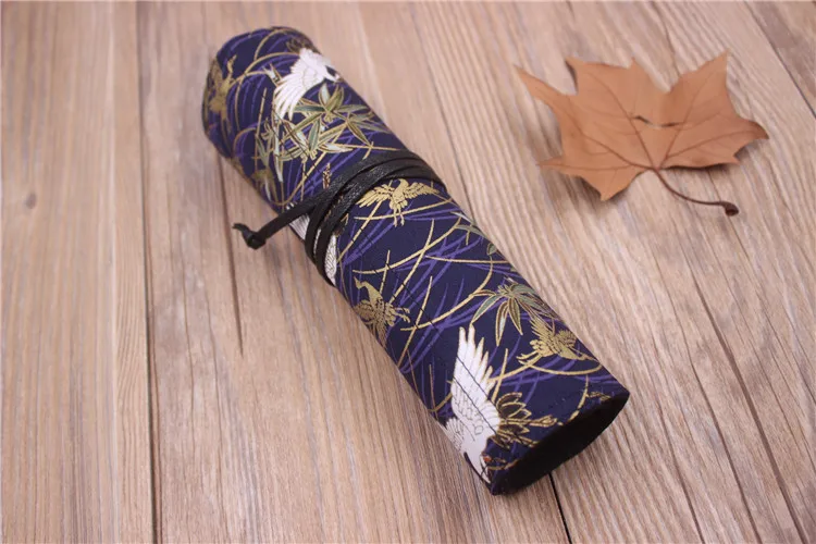 Tools & Accessories - Chinese Style Retro Simple Roll Up Pencil Case