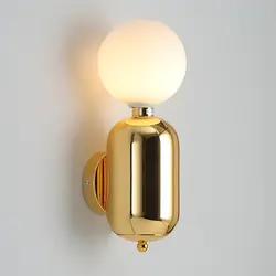 Thrisdar E27 Nordic творческий прикроватная вешалка лампа персональный стеклянный шар светодиодный настенный светильник для спальни исследование