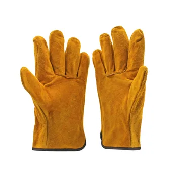 

A Pair/Set Fireproof Durable Cow Leather Welder Gloves Anti-Heat Work Safety Gloves For Welding Metal Hand Tools Protective New