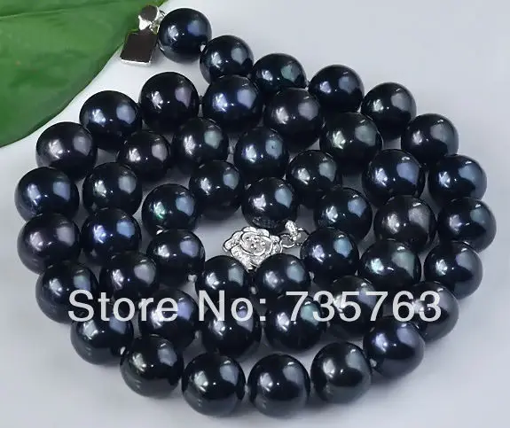 

HOT 001232 Exquisite 10-11mm Tahitian black AAA+ pearl necklace 18 inch 925silver clasp