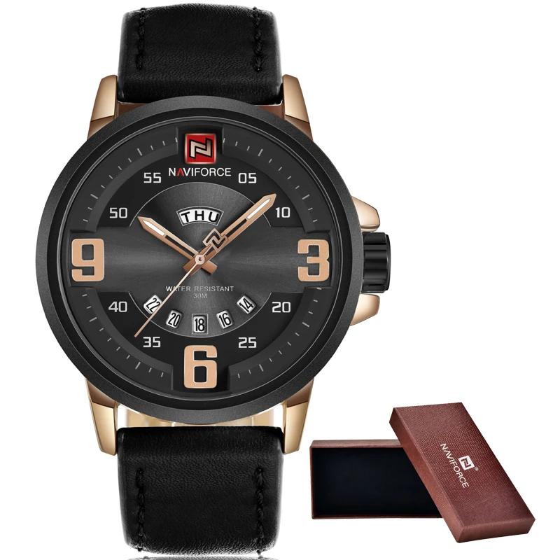 Prix pour NAVIFORCE Marque Mode Casual Sport Montres Hommes Analogique Quartz Montre Homme En Cuir Étanche Date Horloge Mâle Relogio Masculino Prix pour NAVIFORCE Marque Mode Casual Sport Montres Hommes Analogique Quartz Montre Homme En Cuir Étanche Date Horloge Mâle Relogio Masculino