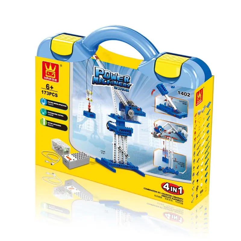 

Newest Power Machinery 4 in 1 Model Building Blocks Wange Technic Educational Toys Electronic Engineering Crane Assembly Blocks