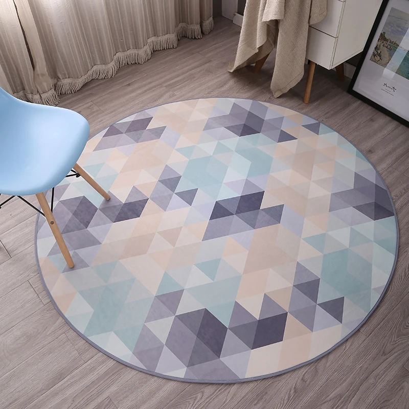 

Nordic style Geometric Round Carpets For Living Room Decor Rug Child/Baby Bedroom Computer Chair Floor Mat Rugs Cloakroom Carpet