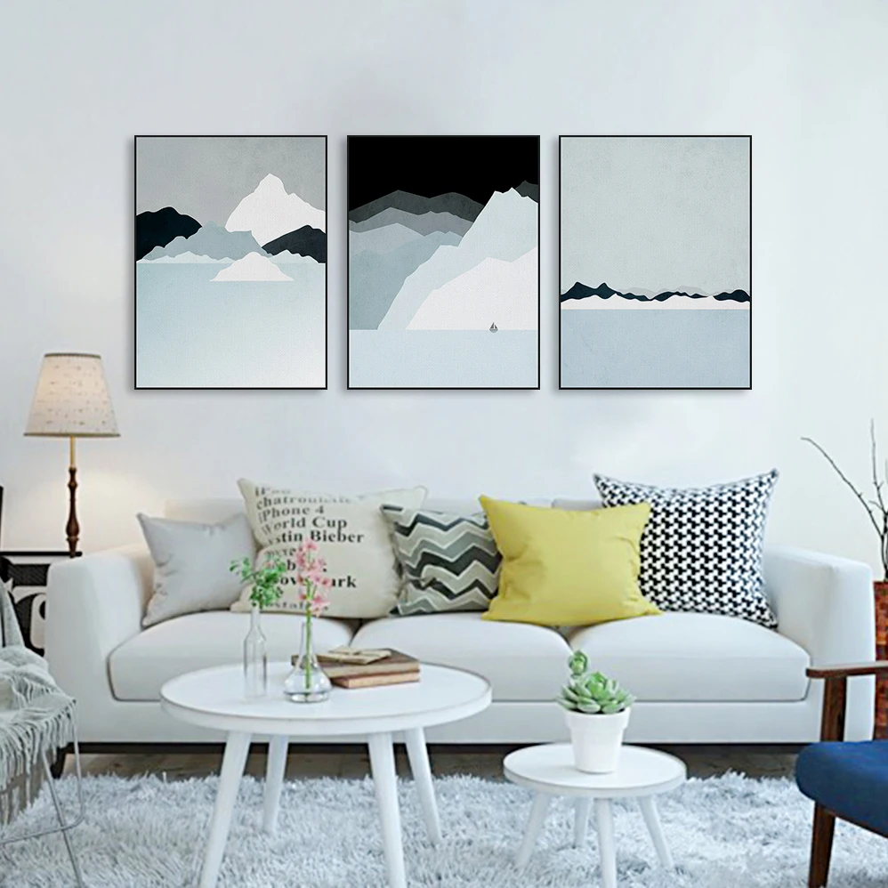 Sea Ice Landscape Mural Modern Abstract Canvas Art Print Poster Iceland Wall Pictures Living Room Home Decor Painting No Frame | Дом и сад