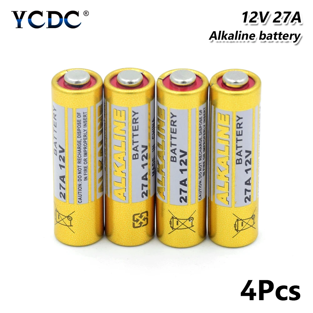 

4pcs High Energy 100% New G27A A27 12v 27A V27GA EL812 EL-812 CA22 B-1 SNN4176A ALK27A A27BP K27A VR27 R27A Alkaline Dry Battery