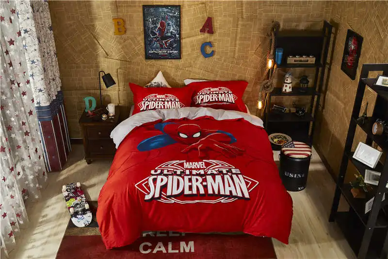 American Style Bedding Spiderman Bed Linen Single Twin Full Queen