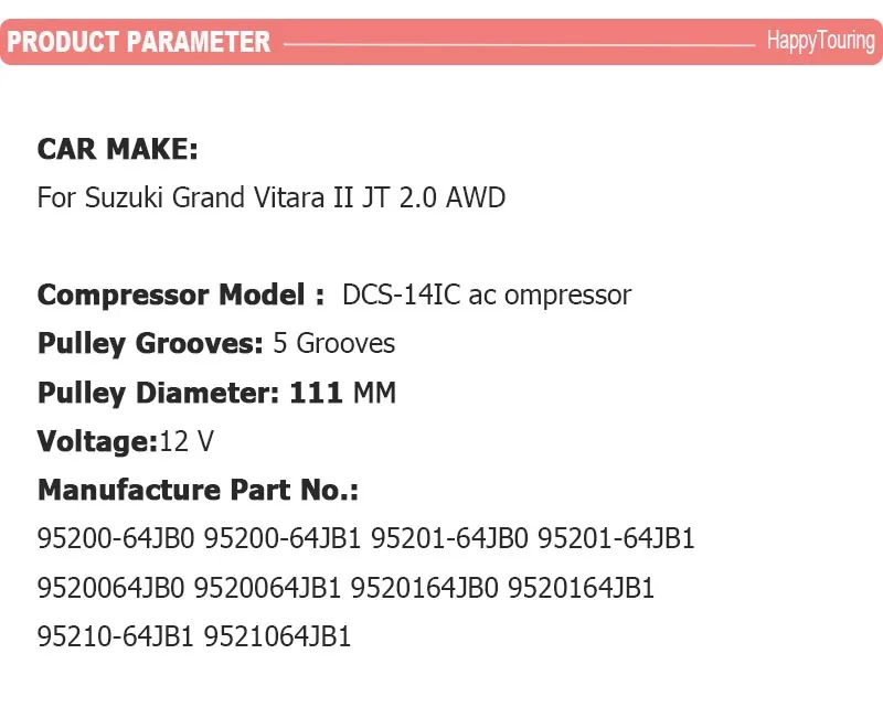 PRODUCT PARAMETER