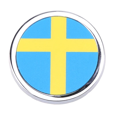 Posbay круглые мини декоративные Стикеры для автомобилей, наклейки для китайской Канады, Германии, Америки, Швейцарии, России, наклейки для автомобиля - Название цвета: Sweden Flap