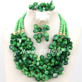 

Fantastic Green Coral Beads Wedding Bridal Fashion Jewelry Set African Beads Women Costume Jewelry Set New Free Shipping ABY524