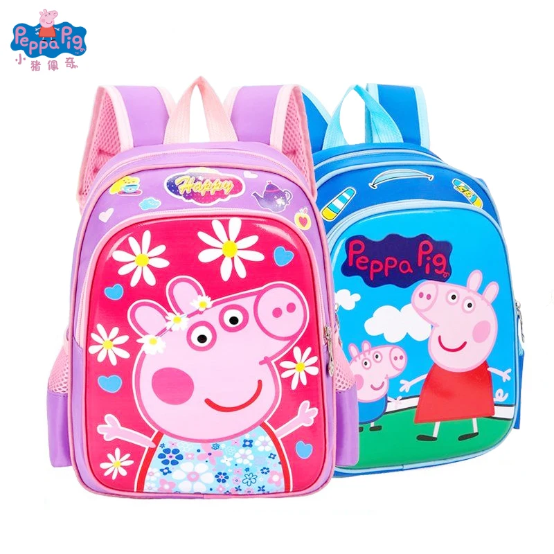 

Peppa Pig Backpack George Shoulder Bag pink Pig Toys Kids Kindergarten Bag Backpack Wallet Money School Bag Phone Bag Dolls