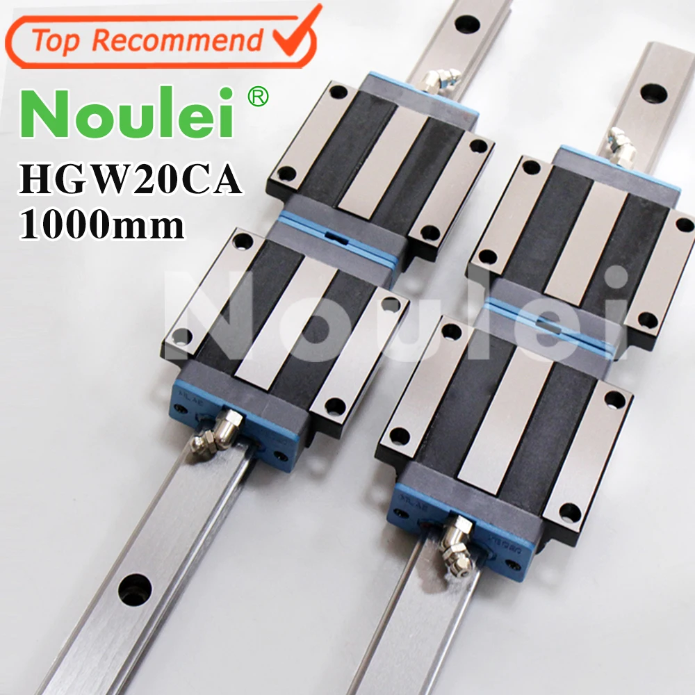 

Noulei HGW20CA motion slide blocks with HG20 1000mm linear guide rail 20mm for CNC parts set High quality guia linear