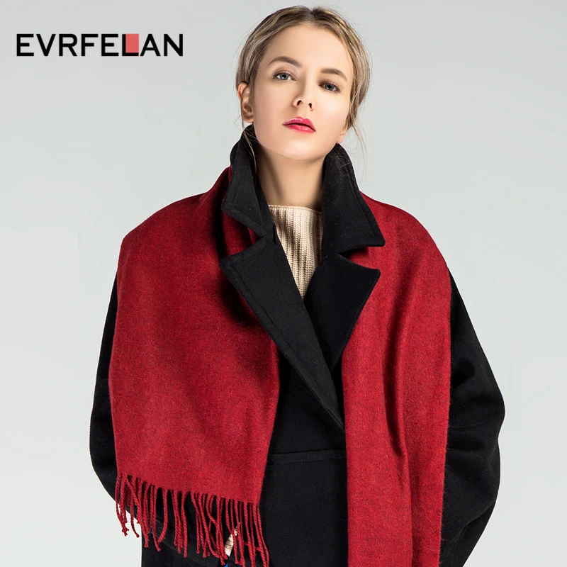 Evrfelan, Модный зимний шарф для женщин, шарфы, теплая Женская шаль, брендовый однотонный шарф, осенне-зимняя шаль, Bufanda