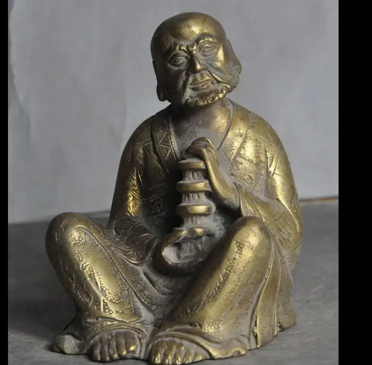

wang671115868*++chinese buddhism Brass Damo Arhat Bodhidharma Dharma Buddha statue Sculpture
