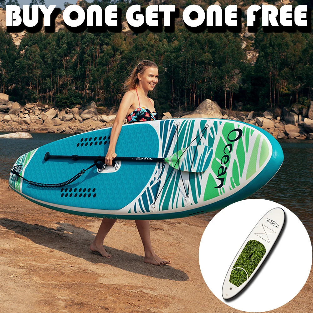 

Inflatable Stand Up Paddle Board Sup-Board Surfboard Kayak Surf with Backpack,leash,pump,waterproof bag,fin,buy one get one free