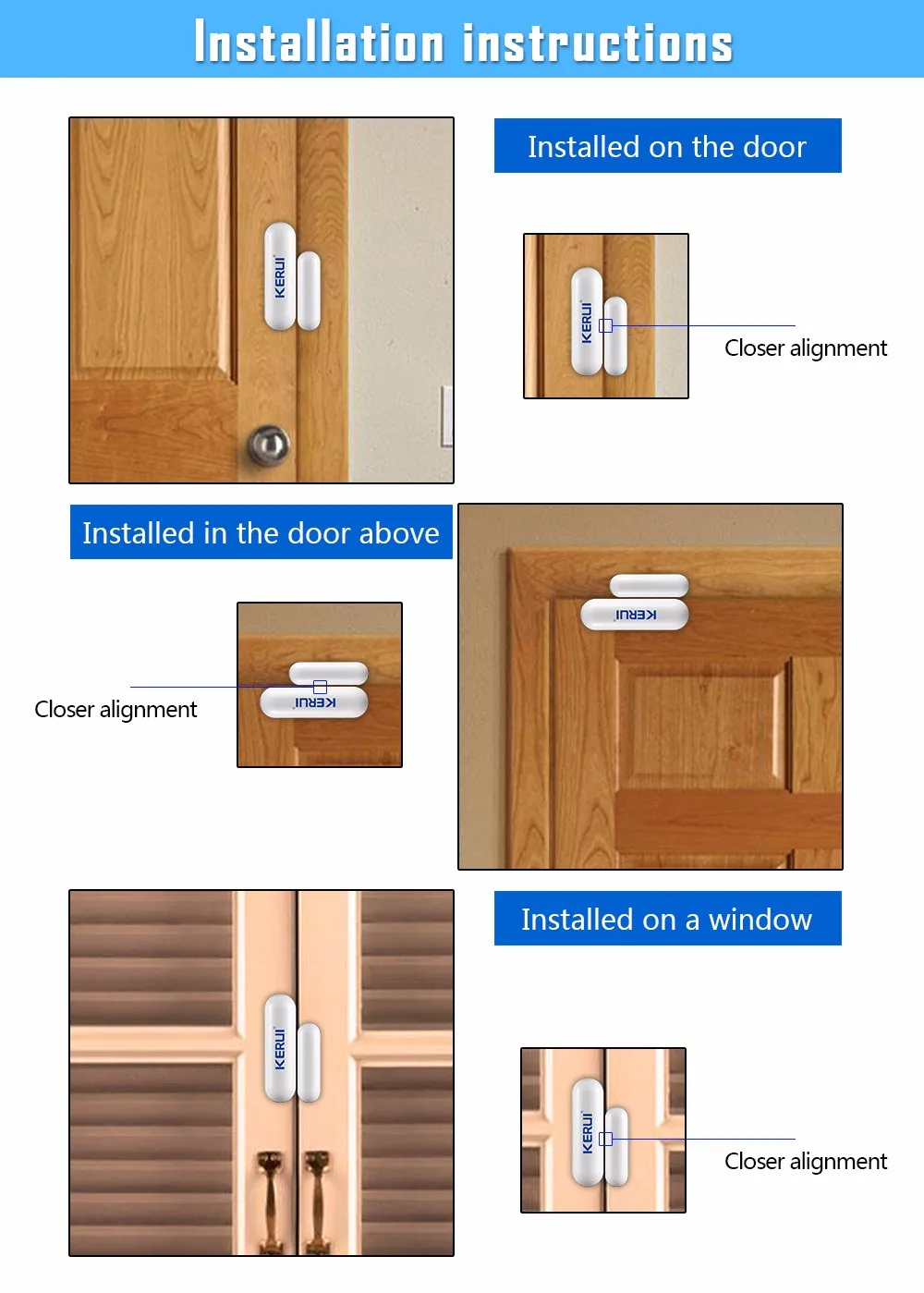 KERUI D026 Window Door Magnet Sensor Detector Portable Alarm Sensors Smart Home Detectors Wireless  For KERUI Alarm System home security system keypad