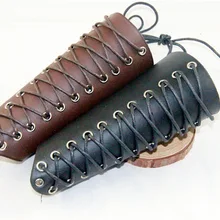 Реквизит для косплея из натуральной кожи Armor Warrior стимпанк браслет с повязкой средневековая манжета крест-цепочка