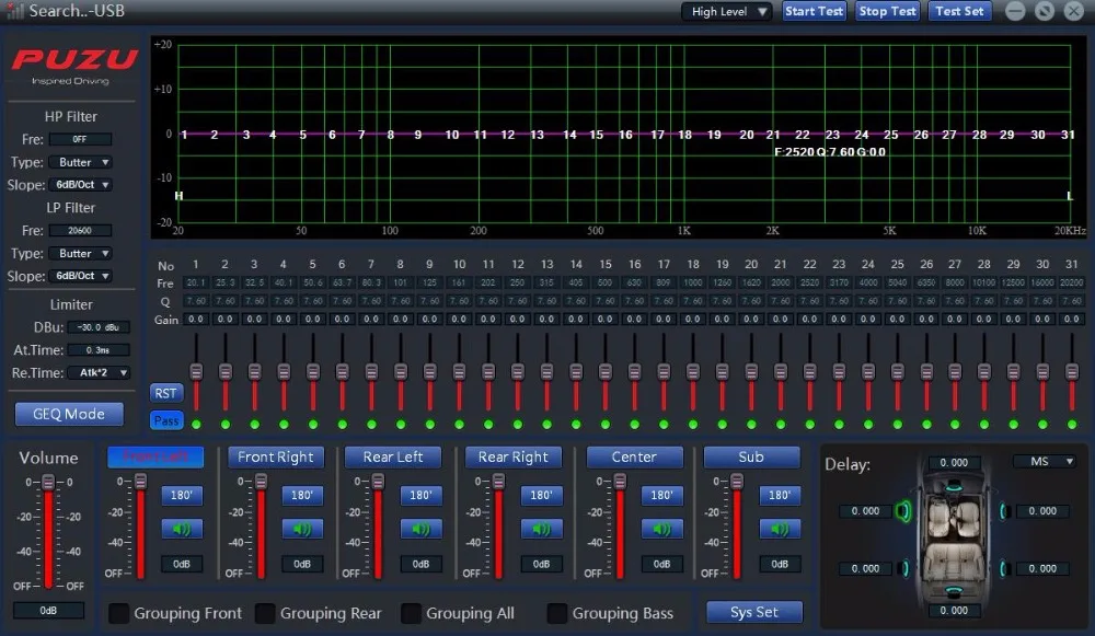 PUZU 31 полосы автомобиля DSP усилитель 4X85 Вт для старых HYUNDAI Elantra Sonata поддержка computer31 полосы настройки android приложение управления