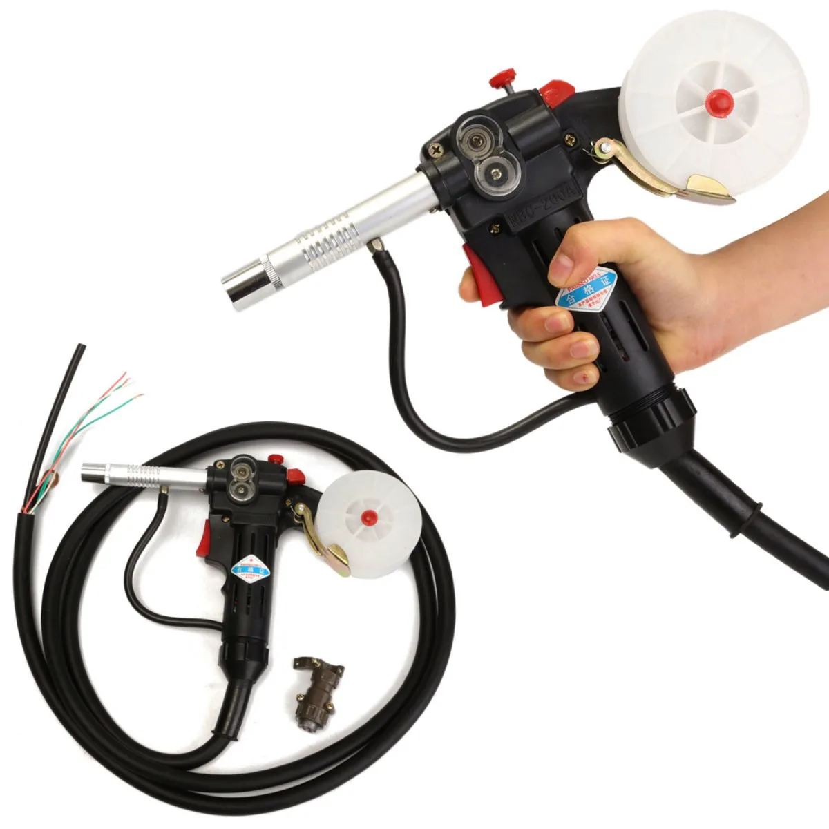 

1Pcs New NBC-200A Spool-Gun Gas Push Pull Aluminum Shielded Line-Drawing Welding Torch + 3meter Lead Cable