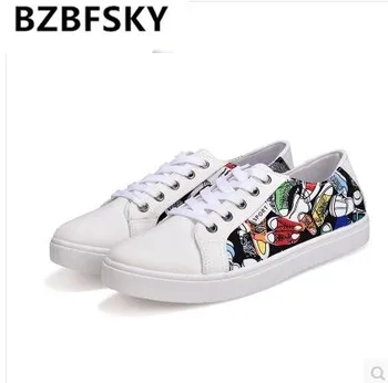 

2018Men Fashion Shoes Men High End New Style Shoes Men Casual Print Shoes Men canvas Breathable Lace Up Style Trend Canvas Shoes