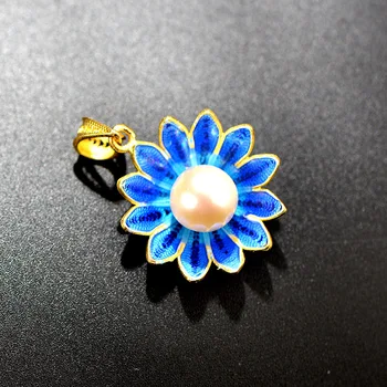 

Cloisonne inlaid Sukhothai freshwater pearl pendant DIY accessories factory direct supply