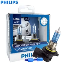 Philips Crystal Vision 9006 HB4 12V 55W P22d 9006CVSM 4300K яркий белый авто галогенный головной светильник противотуманный светильник(двойная упаковка