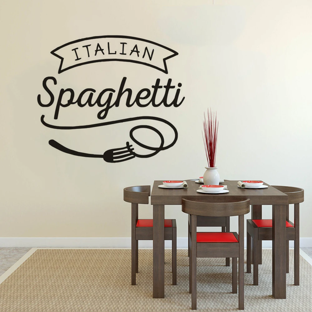 Italian Cuisine Wall Sticker Spaghetti Vinyl Wall Window Decal