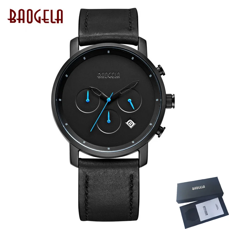 

BAOGELA Mens Watches Top Brand Luxury Sport Chronograph Quartz Watch Men Simple Waterproof Wristwatch Male Clock erkek saat 2018