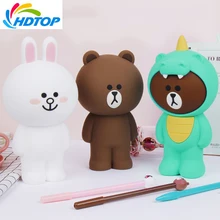 

4.7"Phone Case Silicone pencil box Big Brown Bear Pencil Case Multi-functional Stationery Pen Bags pencil box pencil cases