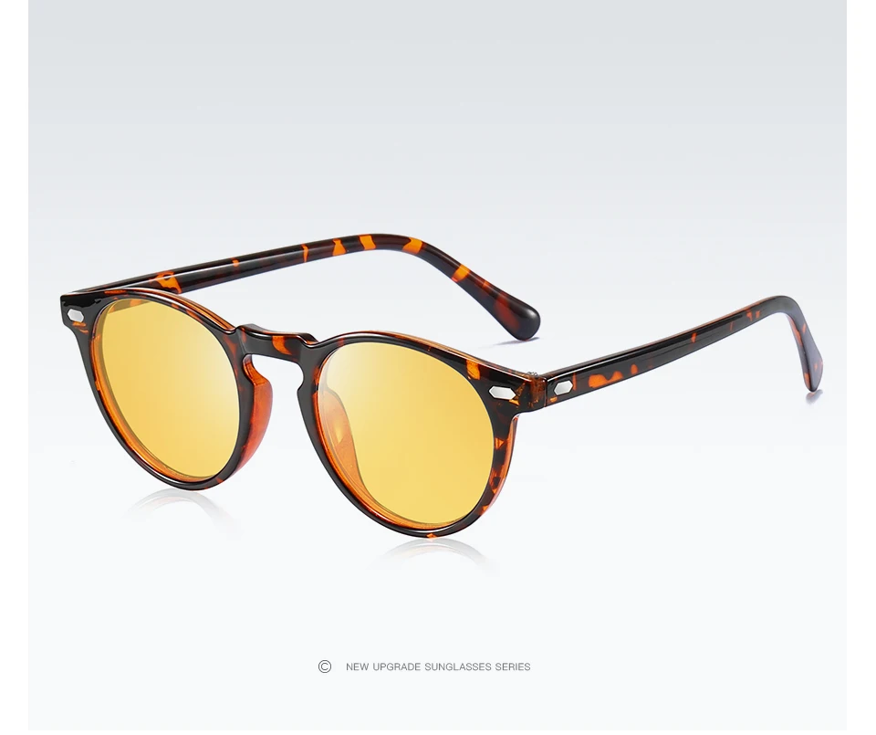 AORON раунд поляризованные солнцезащитные очки для мужчин и женщин для вождения очки ночного видения Модные солнцезащитные очки UV400