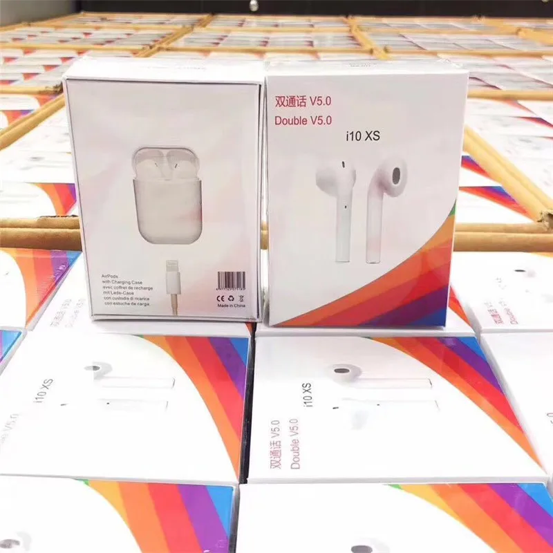 

Hot style i10xs bluetooth headset 5.0 in-ear heavy bass headset running headset wireless two ears call