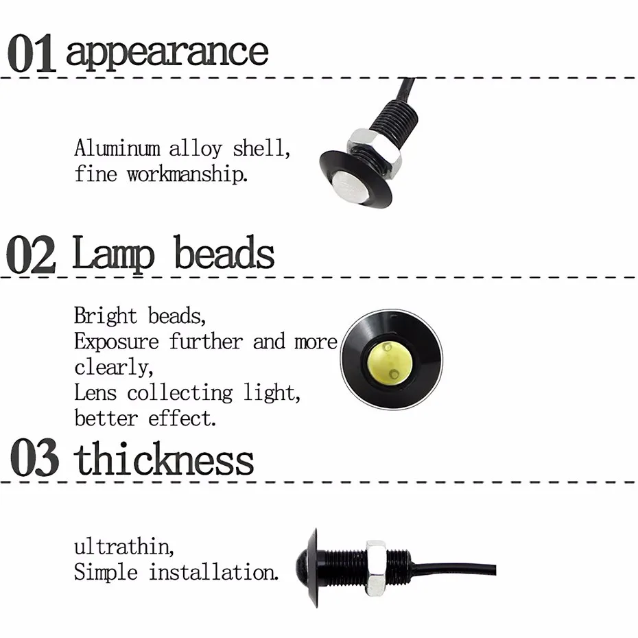 Ультра тонкий 23 мм DRL Автомобильный светодиодный DRL DIY 12 в дневной ходовой светильник лампа "Орлиный глаз"/парковочные предупреждающие огни Водонепроницаемый 10-Pack DJ