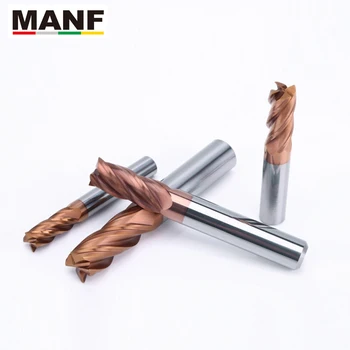 

MANF 4 Flute 4mm 6mm 8mm 10mm HRC55 Lengthen Falt End mill 100L-150L Hard Alloy Tungsten Steel Milling Cutter For Mold