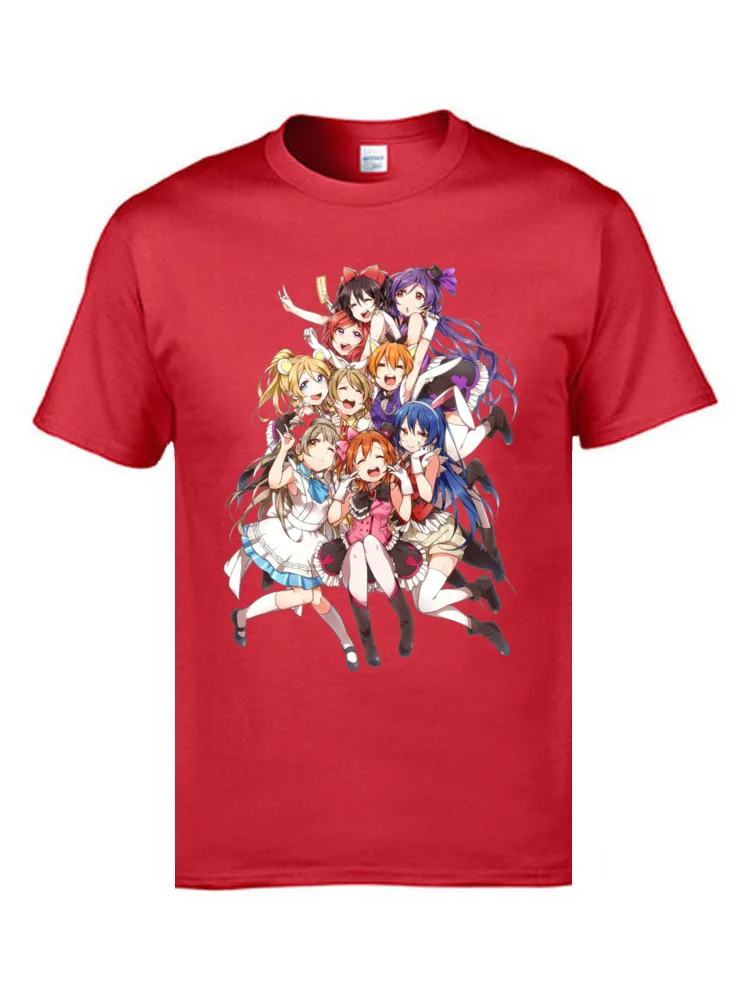 Love Live Kawaii 2145 T Shirt Prevailing Short Sleeve 3D Printed All Cotton O-Neck Men Tops T Shirt Tops Shirt Autumn Love Live Kawaii 2145 red