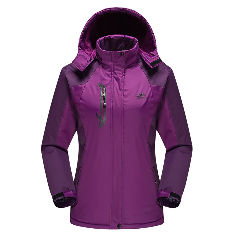 Женские уличные зимние походные куртки и пальто 78 - Цвет: Фиолетовый