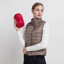 Autumn And Winter Thin section Short section Stand collar Waistcoat sleeveless Down font b jacket b
