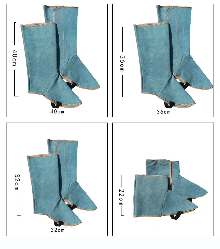 Welding Gaiter Split Leather Shoes Cover Flame Resistant Anti-Heat Wear Resistant Workplace Welder's Foots Protective Cover (13)