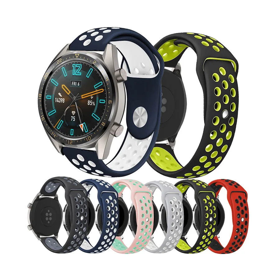 22 мм ремешок для часов HUAWEI WATCH GT GT2 спортивные часы силиконовый мягкий Смарт