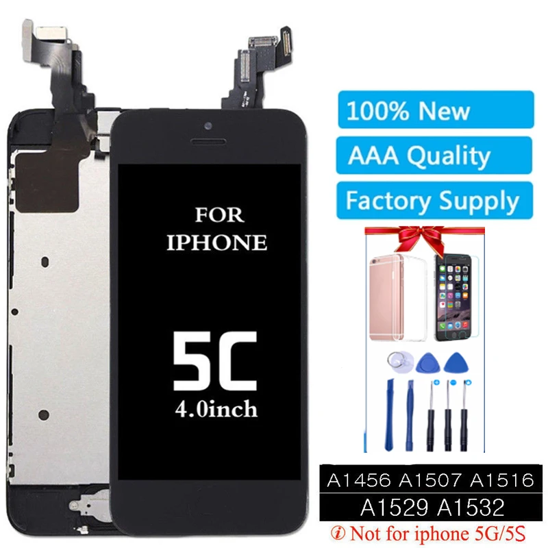 Гарантия AAA полная замена дисплея для iphone 5c i LCD сенсорный экран дигитайзер сборка