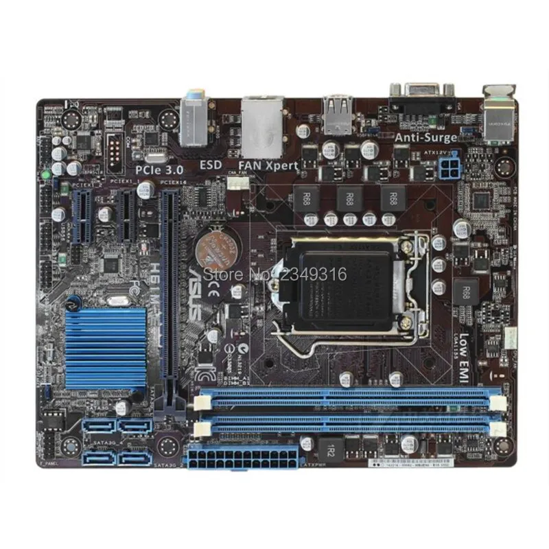 Для Asus H61M E рабочего Материнская плата H61 разъем LGA 1155 i3 i5 i7 DDR3 uATX UEFI BIOS оригинальный