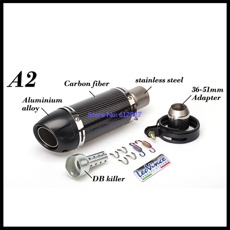 36-51mm Exhaust Muffler Tuyau Silencieux d/'Échappement en Acier Inox de