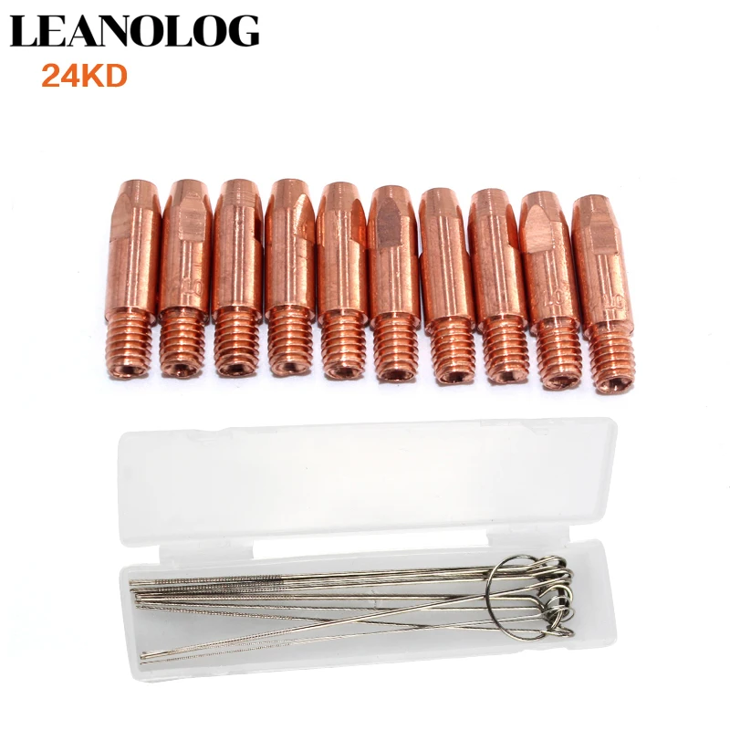 

10 Pcs of 24KD MAG MIG Welding Torch Tips-the MIG MAG CO2 Welding Machine/Welding Tool Accessories 1Box Dredge Neeles