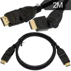 HDMI В 1,4 В от мужчины к мужчине 360 градусов поворотный Регулируемый правый и левый угловой свинцовый кабель 2 м/200 см