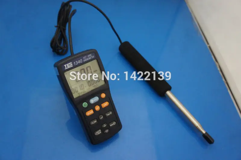 TES1340 Hot Wire Thermo Anemometer Digital Anemometer Air Wind Flow